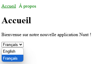 Nuxt i18n app in French