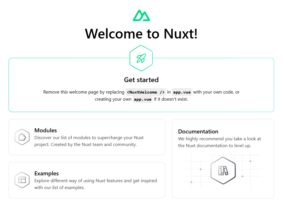 Initial Nuxt app